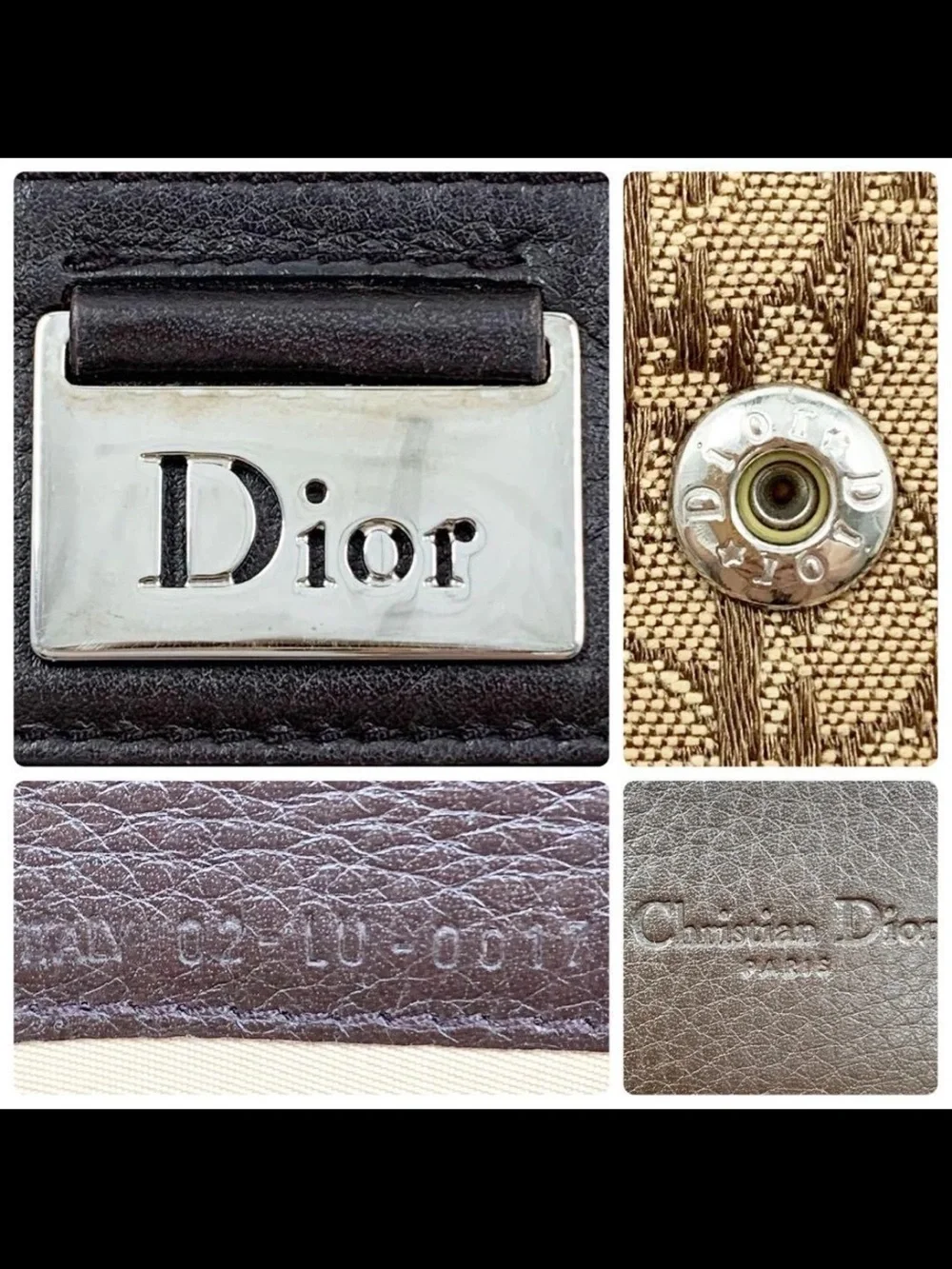 Dior Beige and Dark Brown Monogram Continental Wallet